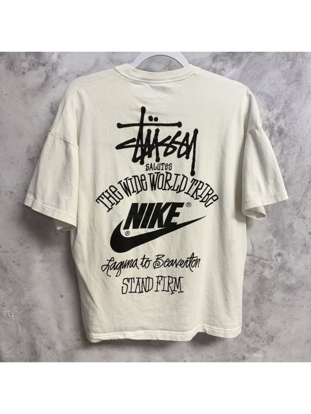Stussy x Nike T Shirt Mens Large L White Short Sleeve Streetwear